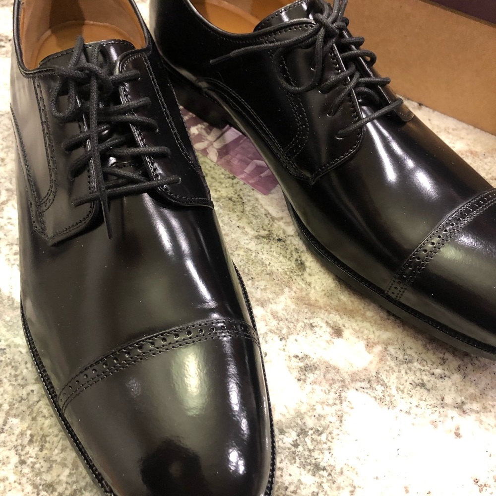 New! Johnston & Murphy Bradford Cap Toe in Black - Size 13D